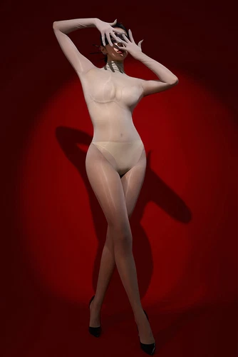 Rückenreißverschluss nahtlos Bodystocking Body transparent ölig glänzend Overall mit Handschuhen - Bild 24 von 69