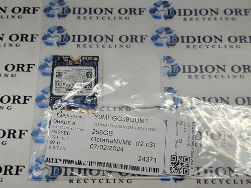 TOSHIBA 256GB NVMe SSD KBG40ZNS256G, Grade A, SKU 10210