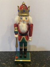 1999 Nutcracker Village Old World Red Sequined Soldier 13" Handcrafted
