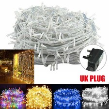 100-500LED Fairy Lights 10-50m Mains Plug In Christmas Lights Outdoor/Indoor Dec