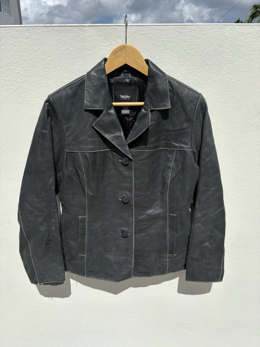 Moschino Leather Outer Shell Black Coats, Jackets & Vests for