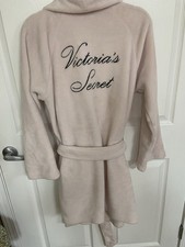 Victoria s Secret Plush Robe Light Pink with Pockets Tie Logo Sz. M/L