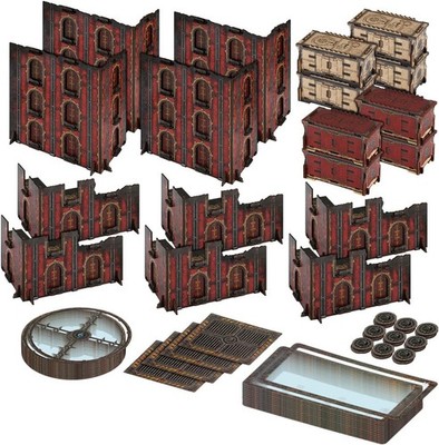 Jucoci Tabletop Terrain WTC-01 (Rot)   Modulares Gelände Set, 18 Teile