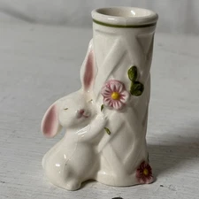 Vtg Avon Ceramic Glossy Bunny Bud Vase 1986