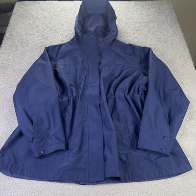 LL Bean H2OFF Rain Jacket Womens 3X Plus Waterproof Full Zip Hooded Outdoors