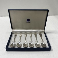 Silea Zestaw 6 łyżeczek do herbaty vintage srebrny talerz Flatware