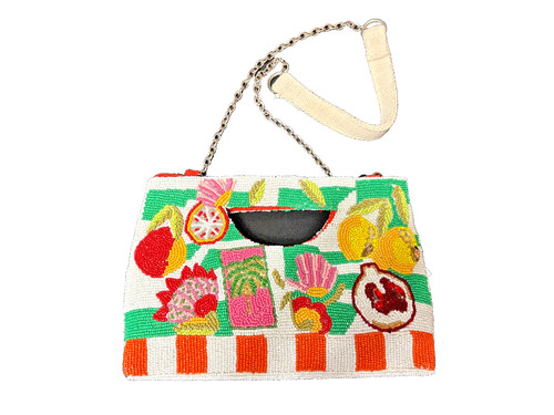 Viral Beaded Colorful Fruit Shell Bag W/Removable Strap