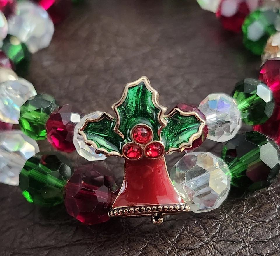 AVON Holly Jolly коллекции многоцветный бисер и камни эластичной браслет колокольчик - Изображение 3 из 4