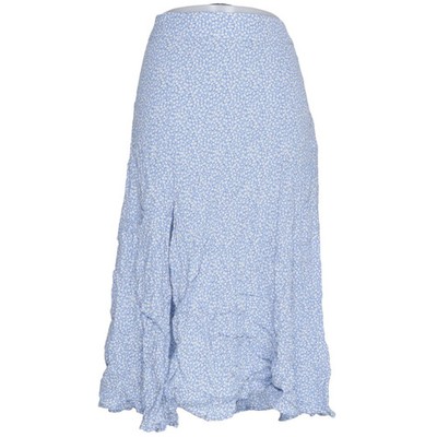 H&M, Rock, Größe: 44, Blau/Weiß/Mehrfarbig, Viskose, Blumen, Damen #veX