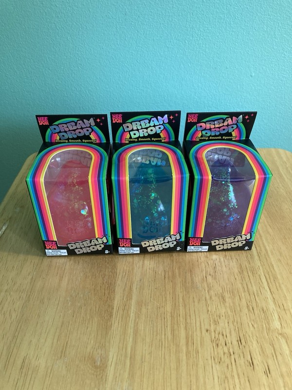 Needoh Dream Drop Lot (3) Blue Purple Pink Squeeze Toy Schylling New/Sealed