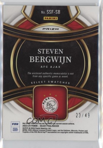 2023-24 Panini Select FIFA Swatches Viola Prizm /49 Steven Bergwijn #SSF-SB - Foto 2 di 4