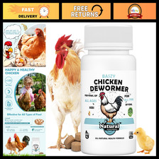 All-Natural Chicken Dewormer - 120 Tablets for Hens, Chicks  Poultry Worm Relie