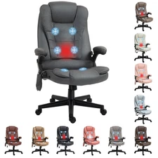 Vinsetto 6 Point Vibrating Microfiber Massage Office Chair with Heat