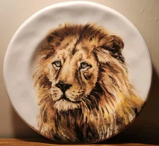 Vintage Pier 1 Lion 8.75" Ironstone Plate
