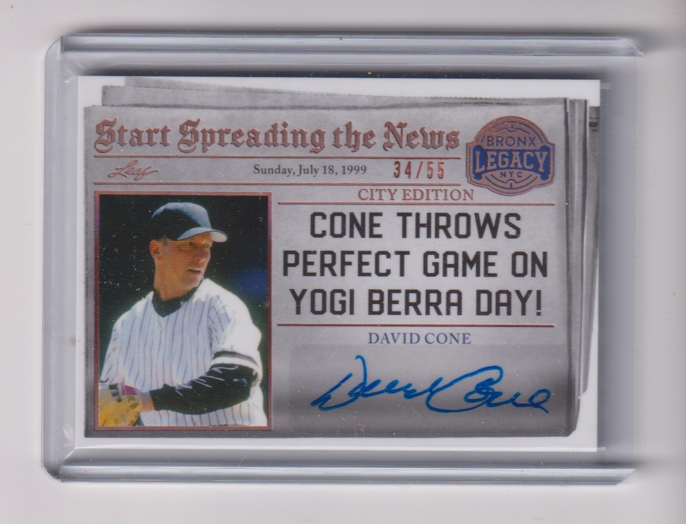 2023 LEAF BRONX LEGACY AUTOGRAPH DAVID CONE34/55 - NEW YORK YANKEES
