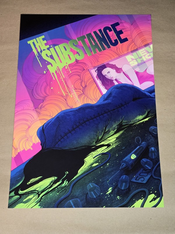 The Substance Movie Poster Limited Edition Film Print Silkscreen Giclee Linocut