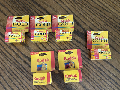 6 Packs Kodak GOLD 100 Film 2001 - 2003 expiration dates unopened