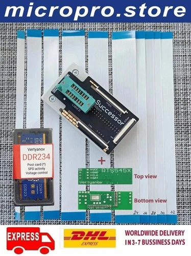 Programmer SUCCESSOR50  + Vertyanov Post card in DDR234+RTS545X expansion board