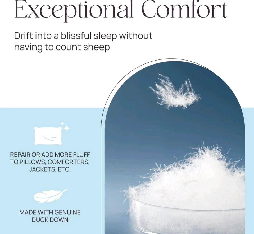 10 Pounds East Coast Bedding Goose Down Feather Stuffing & Fill, Pillow Filling - Image 3 of 4