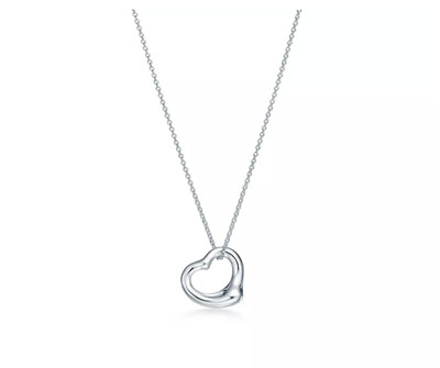 Tiffany & Co Elsa Peretti Open Heart Necklace - Sterling Silver 16''