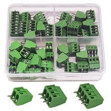 50 Pcs 2.54mm Pitch Screw Terminal Block Kit 2/3/4 Pin PCB Mount Connectors for