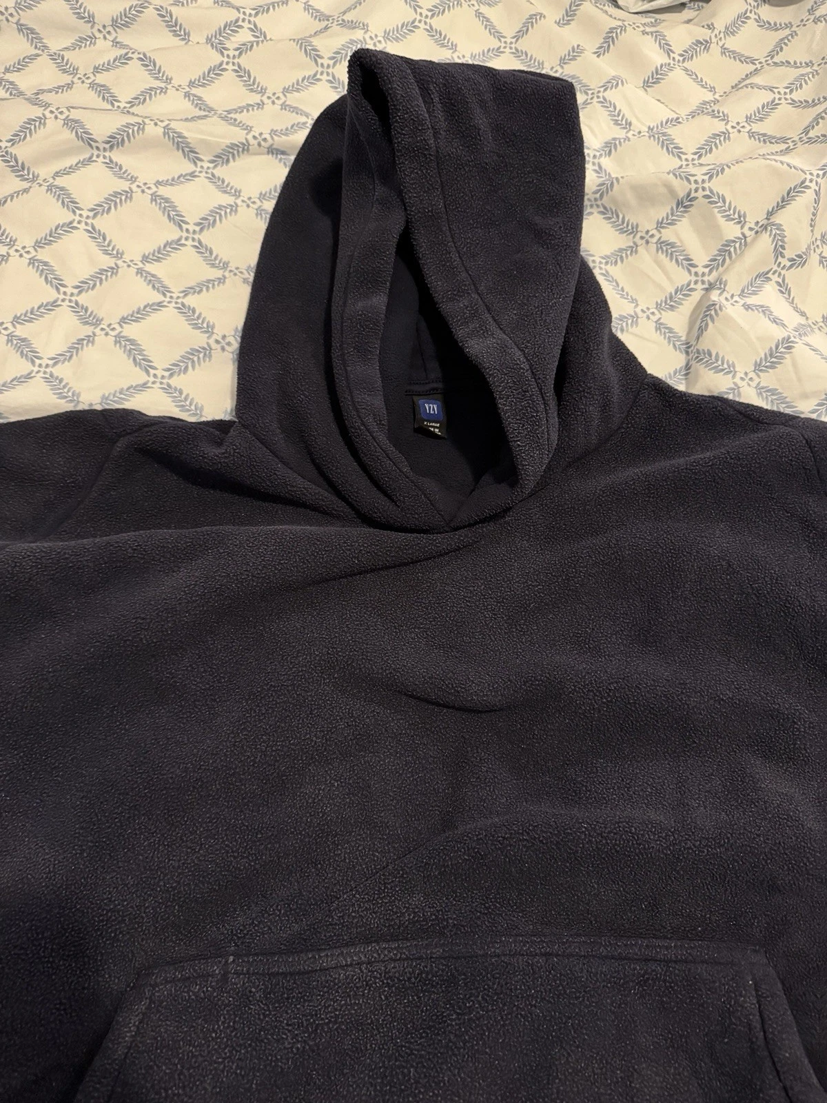 Felpa con cappuccio Yeezy Gap Balenciaga regular fit pile polare H09 blu navy taglia XL NUOVA