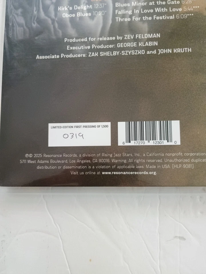 Rahsaan Roland Kirk Live At The Village Gate RSD 2025 Black Friday 2LP Vinyl New - Image 4 of 4