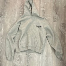 Essentials Fear of God Light Heather Gray Fleece Pullover Hoodie XS