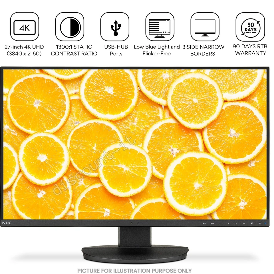 NEC MultiSync EA271U 27'' 4K UHD IPS LCD Monitor USB-HUB HDMI Display USB-C Port