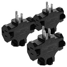 3-Pack 3 Way Plug Adapter, ETL Listed 3 Outlet Grounded Wall Outlet Splitter