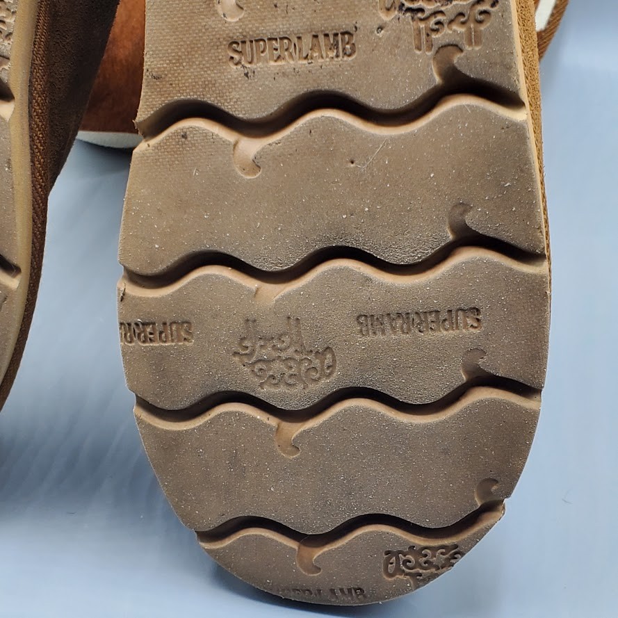 Superlamb Cow Print Sheepskin Boots Women’s Size 8B Brown White Calf Hair