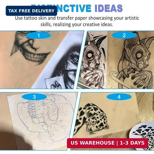 Emalla 3MM Tattoo Skin Practice Kit - 13Pcs Fake Skin and Stencil Paper Kit Incl image 6