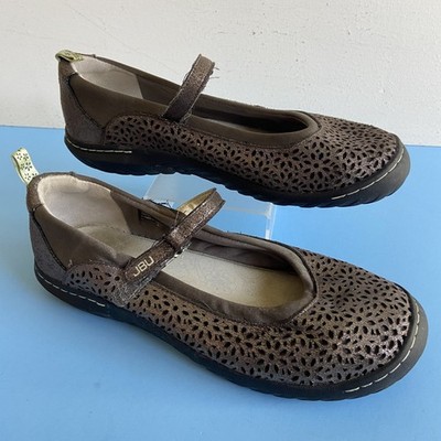 JBU Jambu Shoes Womens 9M Granada Mary Jane Perforated Gray Memory Foam Comfort