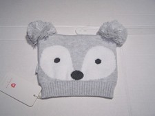 NWT Korango Baby Boutique Knit Beanie Hat Size 3-6M Little Fawn Gray/White