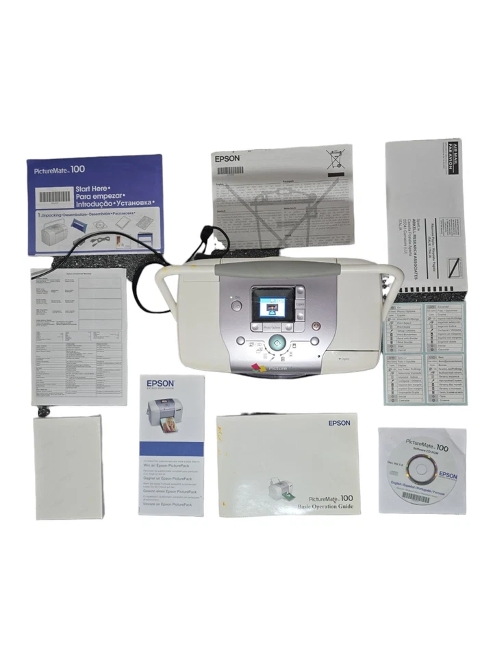 Epson PictureMate 100 Compact Photo Printer + Manuals, CD, Power Supply - Image 2 of 4