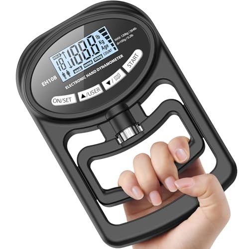 Hand Grip Strength Tester Trainer - Electronic Hand Dynamometer Forearm black