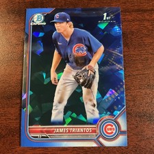 2022 Bowman Chrome Sapphire James Triantos 1st Bowman #BCP208 Chicago Cubs