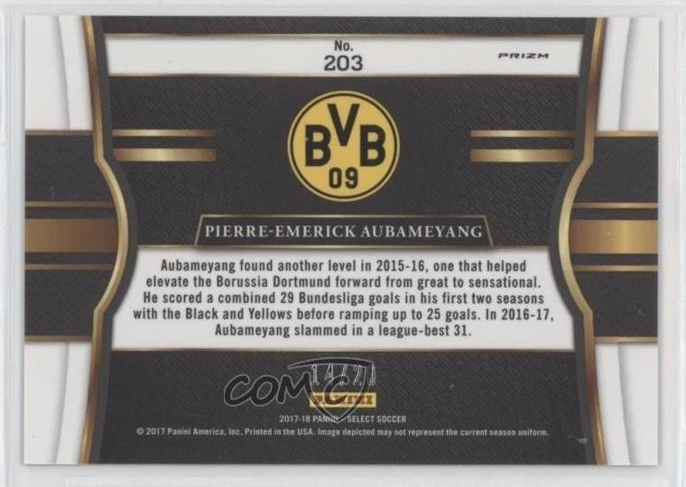 2017-18 Panini Select Field Level Camo Prizm /20 Pierre-Emerick Aubameyang #203 - Image 2 of 2