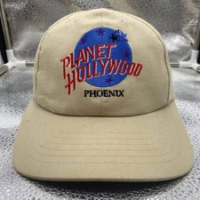 Planet Hollywood Hat Mens OSFA Tan Phoenix Embroidered Snapback Baseball Cap