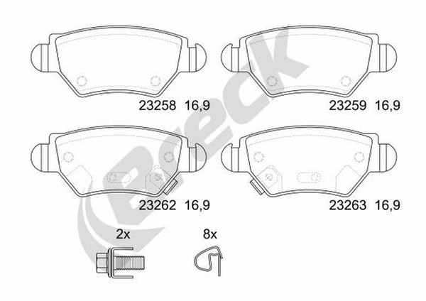 Bremsbelagsatz Scheibenbremse Hinterachse FüR Opel Astra G Caravan CC-image