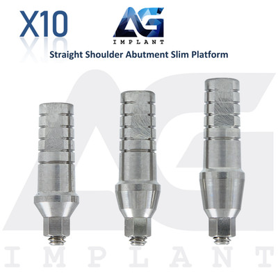 10 Dental Straight Shoulder Prosthetic Ø3mm Slim Platform Int Hex 2.0mm System