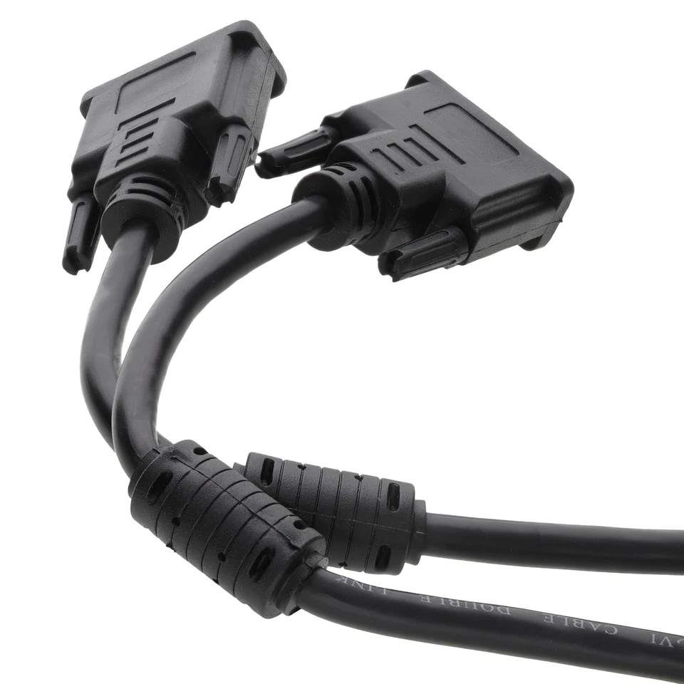 DVI-D Dual Link Mit Ferritkernen Männlich Zu Männlich Kabel Gold 1,8m 2m Kabel - Bild 4 von 4