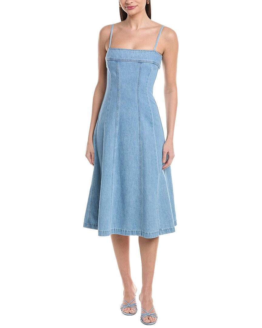 L'agence Mitzy Seam Midi Tank Dress Women's Blue 8