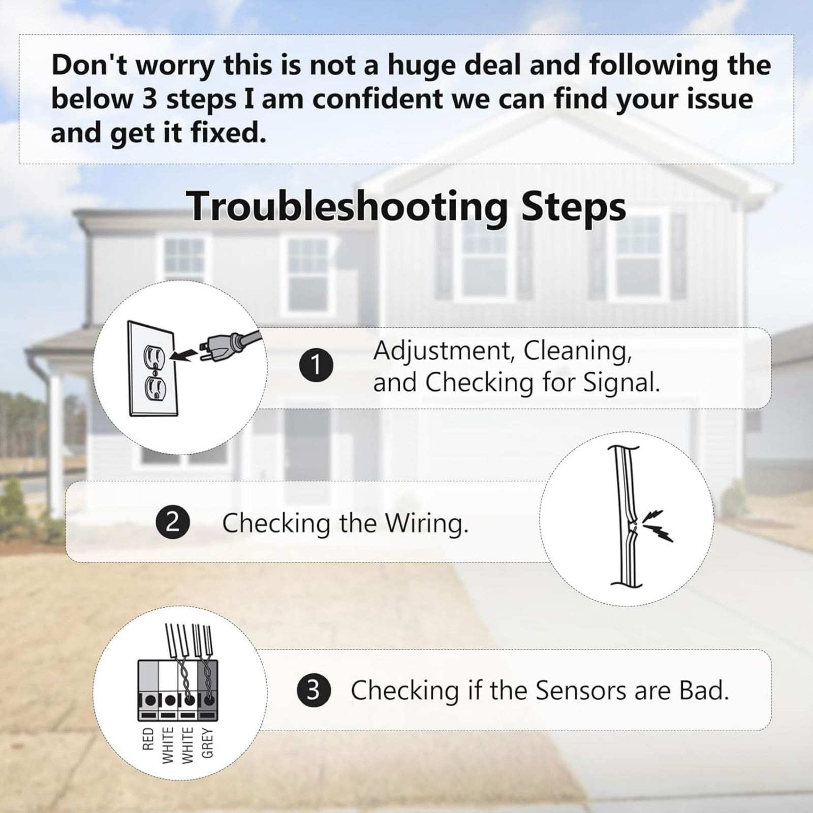 012381050345 Safety Sensor Kit For Craftsman/Chamberlain/Liftmaster Garage Door