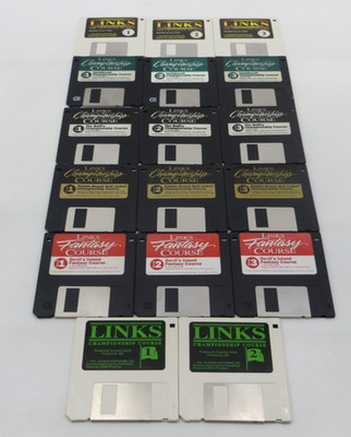 LINKS CHALLENGE OF GOLF + 5 Championship Courses 3.5'' Floppy Disks MS-DOS game