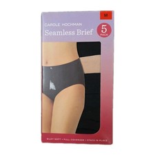 Carole Hochman 5 Pack Seamless Brief, Dark/Light, Medium