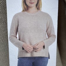 Ella Moss Women's L Pullover Sweater Beige Polyester Blend a1733