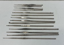 Vintage Crochet Hooks Various Sizes, Shamrock /Boye/Susan Bates Mixed Lot Of 14