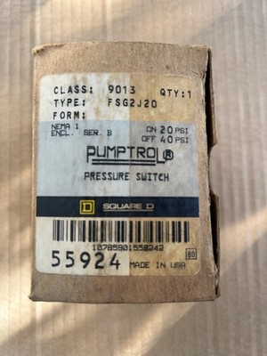 Square D Pumptrol Pressure Switch - Class 9013 Type FSG2J20