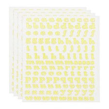 Glitter Letters Sticker 520 Pcs 4 Sheets 0.12 Inch Self Adhesive Gold